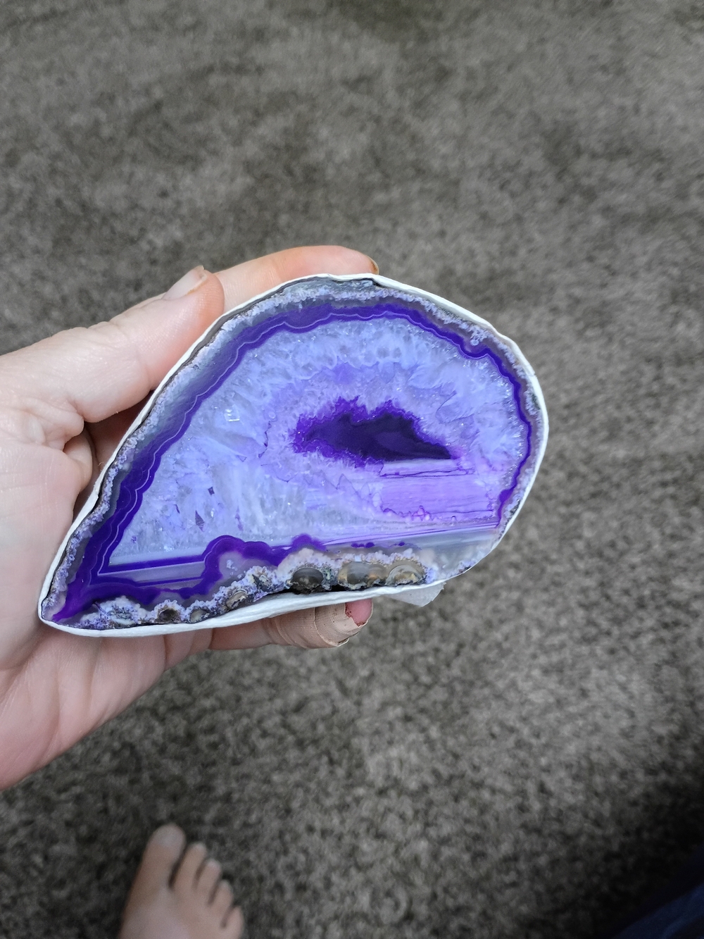 Purple Agate Geode Slice